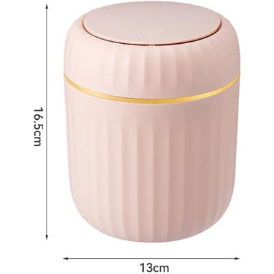 Mini Desktop Prullenbak Met Deksel Afvalbak Organizer Slaapkamer Kantoor Bureau Opbergdoos Gemaakt Duurzaam Plastic Huishoudelijke Benodigdheden roze