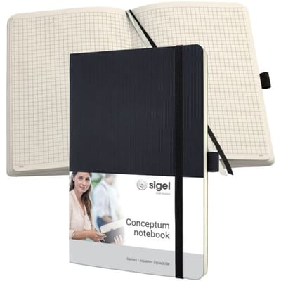 Sigel - notitieboek - Conceptum Pure - A5 - softcover - zwart - 194 pagina's - 80 grams - ruit - SI-CO320
