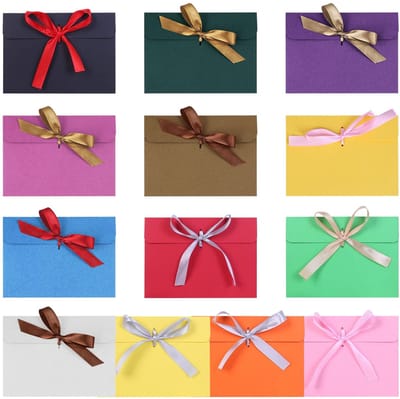 Dailygoods- Enveloppen 13 Stuks - Retro Lint - Cadeaubonnen - Wenskaartverpakking - Effen Doe-Het-Zelf - 12,5 x 17,2 cm - Duurzaam Papier - Cadeauenvelop