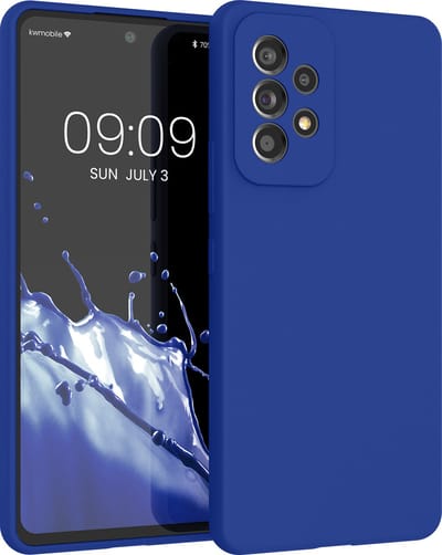 kwmobile telefoonhoesje geschikt voor Samsung Galaxy A53 5G - Hoesje met siliconen coating - Smartphone case in Baltisch blauw