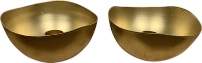 B Living kaarsstandaard Vichy goud set / 2st
