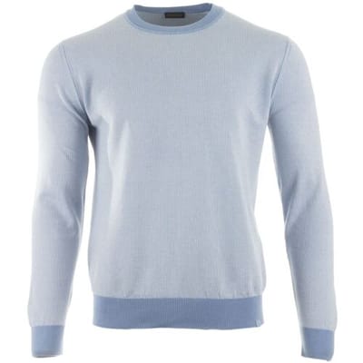 Paul & Shark Trui Cotton & Cashmere Fine-Stripe Crewneck Licht Blauw / male