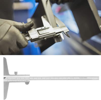Dailygoods- Dieptemeter Roestvrij Staal - Precisie Meetinstrument - Meetbereik 0-150 mm - Resolutie 0,05 mm - Schokbestendig - Duurzaam Ontwerp - Meetlat