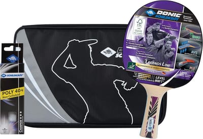 Tafeltennis Premium Cadeauset Niveau 800 - Inclusief Offensief Bat, 3 Sterren Ballen en Hoes