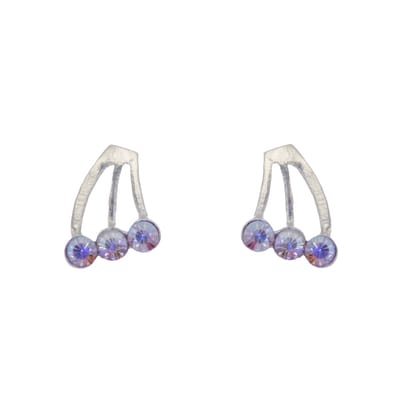 Behave – Oorbellen – Sterling Zilveren Kleine Oorbellen met Multi kleur Aurore Boreale Kristal steentjes