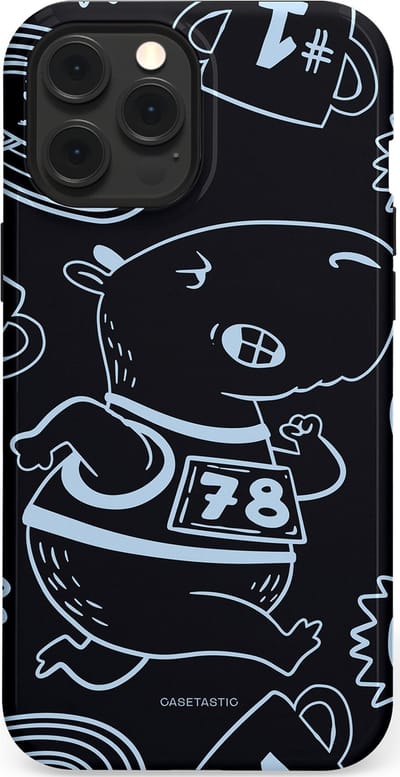 Casetastic Hoesje Geschikt voor Apple iPhone 12 Pro Max Magsafe - Stijlvolle Beschermende Duo-layer Case - Capibara kampioen