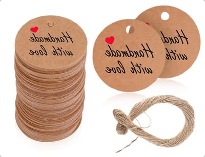 Dailygoods - Set van 100 Kraftpapieren Labels met Jute Koord