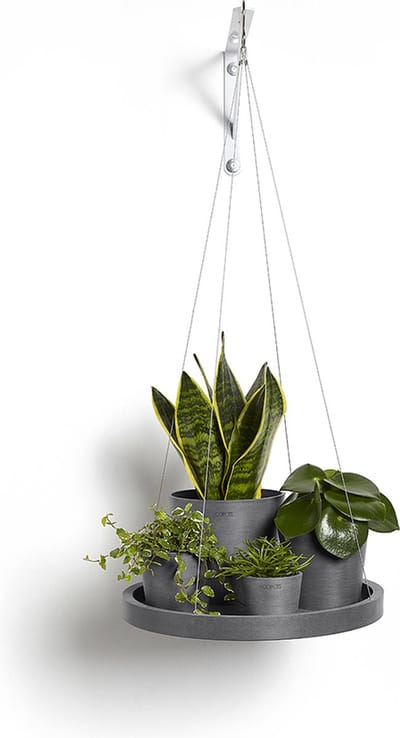 Ecopots Hanging Saucer - Grey - Ø36 x H3 cm - Ronde grijze onderschotel voor hangpotten