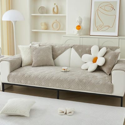 Eenvoudige Winter Stof Bank Kussen Winter Effen Kleur Korte Pluche Kussen Kussenhoes Bankhoes Antislip Verdikking 70*70cm