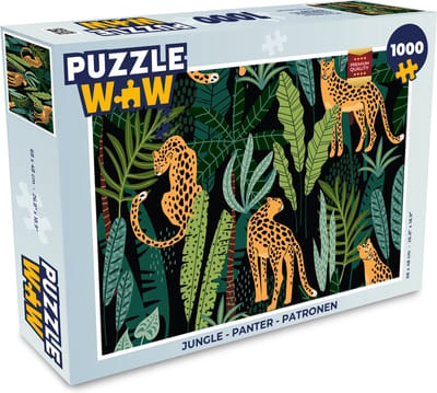 Puzzel Jungle - Panter - Patronen - Jongens - Meiden - Planten - Legpuzzel - Puzzel 1000 stukjes volwassenen