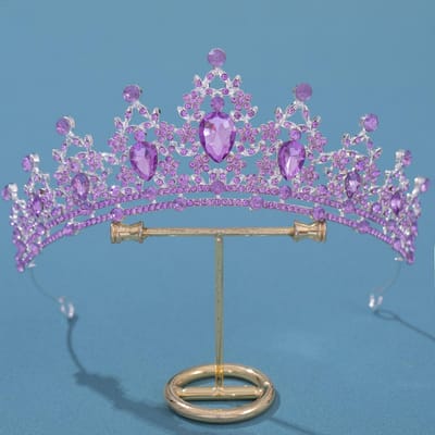 Bruidskroon Tiara Barok Strass Kroon Haaraccessoires Bruidsjurk Prinses Haarband Accessoires gray