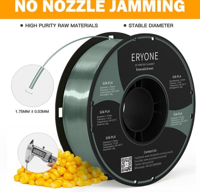 Eryone - Emerald Green - PLA Filament - 1.75mm 1kg - Voor 3D Printer en 3D Pen - Groen