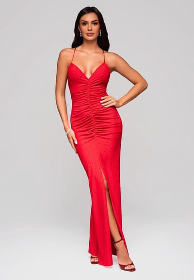 LARICA Jurk - Geen Sluiting - Jurk Rood XS