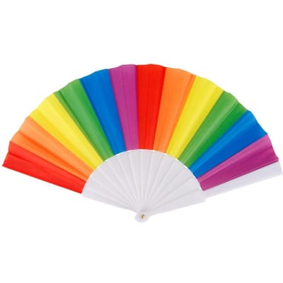 5 Pièces Ventilateur Pliant Portable Ventilateur à Main Arc-en-ciel Décoration de Fête de Spectacle de Scène Type 2 multi