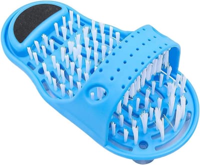 Douche Voet Scrubber - Voetmassager Exfoliator - Voetverzorging Thuis - Met Zuignappen - 28 x 14 x 11.5 cm - Blauw