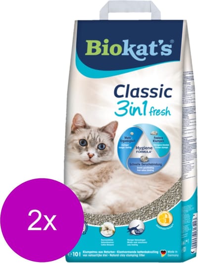Biokat's Classic Fresh Katoenbloemen - Kattenbakvulling - 2 x 10 l