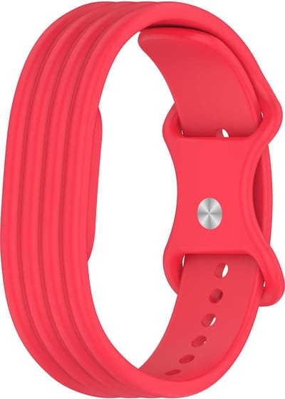 Stravo Zacht Siliconen Sport Bandje – Geschikt voor Fitbit Air – Comfortabele Horlogeband met Pin-and-Tuck Sluiting – Rood