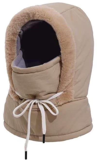Winter Fleece Balaclava Muts, Winddicht en Warm, Unisex Warme Nekwarmer/Sjaal, Verstelbaar Trekkoord, Multifunctionele Muts, Geschikt voor Skiën, Fietsen en Buitenactiviteiten, One Size Fits All.Kaki