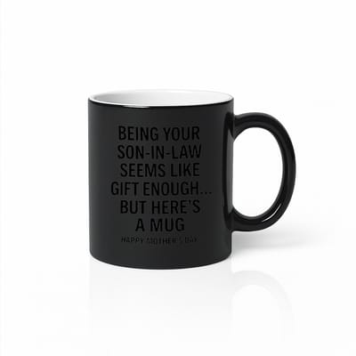 Magische Mok Warmtegevoelig - Moederdag Cadeau Schoonzoon - Tovermok Zwart - 330ml