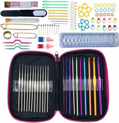 100 Delige haaknaalden set - Haaknaaldenset volwassenen - Breinaalden set - Hobby set - Haken voor beginner Haken voor gevorderen - Met Opbergetui - LOUZIR