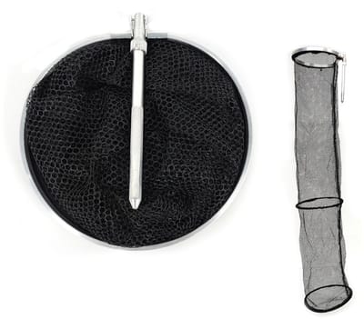 Dailygoods- Visnetmand Draagbaar - Opvouwbare Emmer - Nylon met Metalen Frame - Platte Bodem - Handvat - Hoogwaardige Sterkte - Visnet