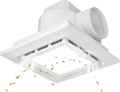 Badkamerventilator met Ledverlichting 300mm, Krachtige en Stille Afzuiging 130 CFM
