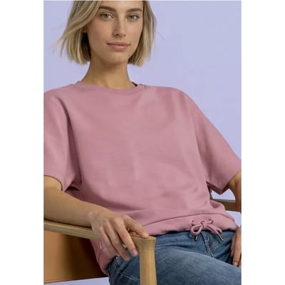 Shirt met ronde hals in Silk-Look