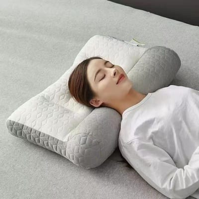 Oreiller de traction inversée domestique Protégeant les vertèbres cervicales Noyau d'oreiller Sommeil Oreiller pour adultes Travailleurs de bureau Tête en bas pour oreiller de partition spéciale 40*65 white