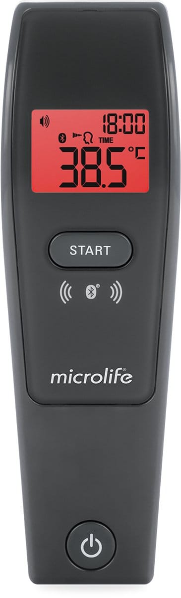 Microlife NC 150 BT - Infrarood Thermometer met Bluetooth - Meting in 3 Seconden - Klinisch Getest - Zeer Nauwkeurig - Correct Positioneren - Meet Temperatuur, Objecten en Omgeving - Inclusief App - 5 Jaar Garantie