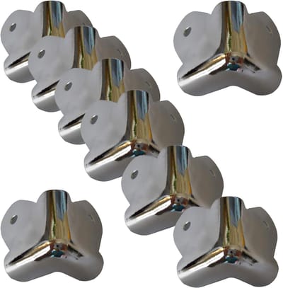 Luidspreker hoekbeschermers - Speaker hoeken - Versterker bescherming - Duurzaam metaal - 8 stuks - Chroom