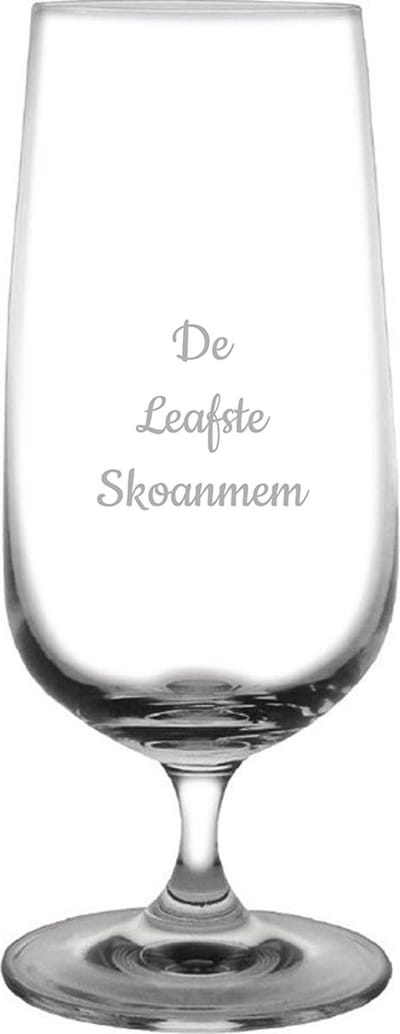Gegraveerde bierglas op voet 41cl De Leafste Skoanmem