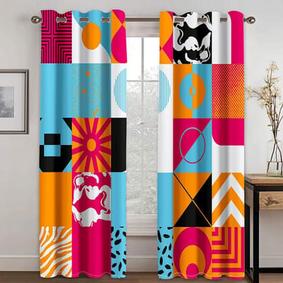 Rideaux Premium Simplicité Abstraite Vibrante pour les Fenêtres des Chambres d'Enfants Salon Hall Traitements Décoration de Cuisine Rideaux Stores W50 X H130(CM)X2&Grommet Top