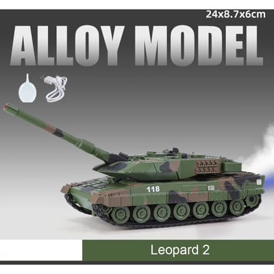 1:32 Leopard2 T-90 M4 Hoofdgevechtstank Tijger Zware Tanks Model Speelgoedauto Geluid Licht Spray Militaire Voertuigmodellen Voor Jongens Kinderen