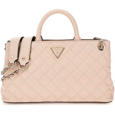 GUESS handtas schoudertas Giully Girlfriend Shoulder Satchel Light Beige zalmroze