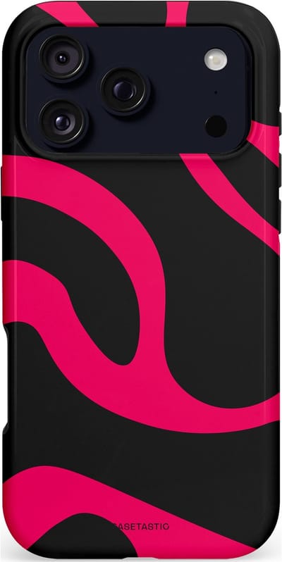 Casetastic hoesje geschikt voor Apple iPhone 17 Pro Max - MagSafe - Dubbellaagse bescherming - Hotpink Camoprint - Fashion Case - Zwart Roze
