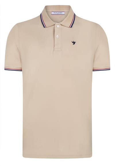 Felix Hardy Polo Shirt Korte Mouw Katoenen Pique Heren Beige - M