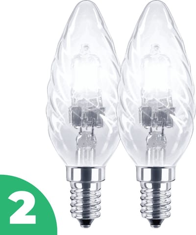 Halogeenlamp E14 - 30W (40W) - Warm Wit Licht - Dimbaar - 2 stuks