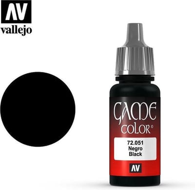 Vallejo Hobbyverf Acrylverf - 72051 Game Color - Black - Acryl - Verf flesje - 18 ml