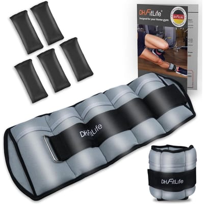 FitLife Enkelgewichten 2,5 kg – Verstelbare Gewichtsmanchetten voor Fitness & Krachttraining – Grijs