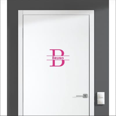 Deursticker Met Naam -  Bruno - Roze