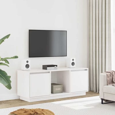 vidaXL - Tv-meubel - 110,5x35x44 - cm - massief - grenenhout - wit