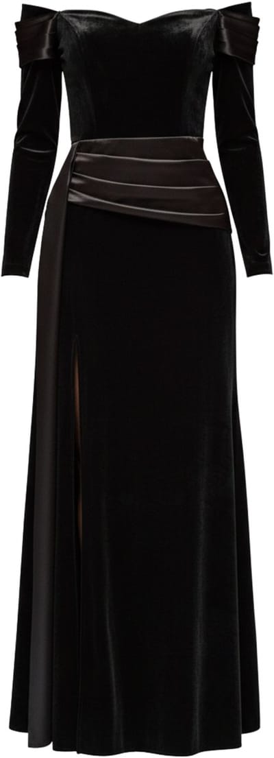LARICA Jurk - Lange Mouw - Rits - Effen Zwart XS
