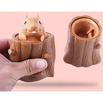 Eekhoorn Decompressie Speelgoed Leuk Fidget Sensorisch Cadeau voor Kinderen en Volwassenen Antistress Knijp Verlichting Speelgoed voor Angstverlichting bruin