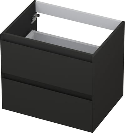 INK® wastafelonderkast 2 laden greeploos gelakt 60x45x52cm, mat antraciet