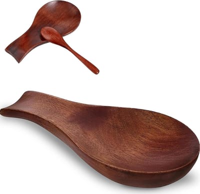 Houten Lepelhouder voor de Keuken - Bamboe Lepelrust voor Kookplaat, Keukenaccessoire en Decoratie in Bruin