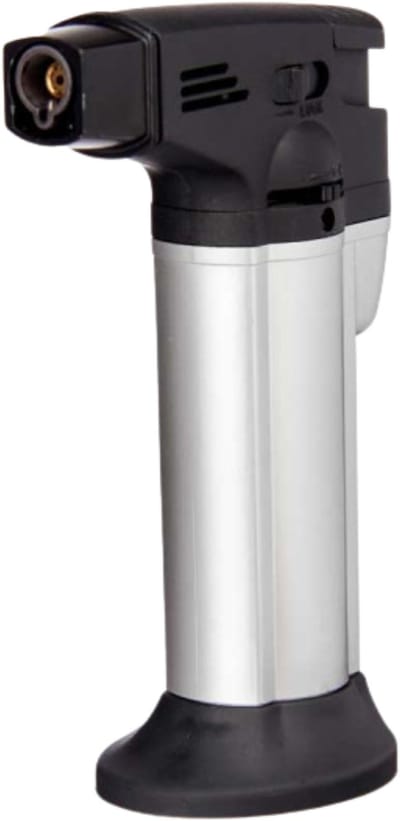 Creme Brulee Brander - Zwart Zilveren Keuken Aansteker - Windbestendige Blowtorch - 11 cm - Wind aansteker - Brander voor Gerechten