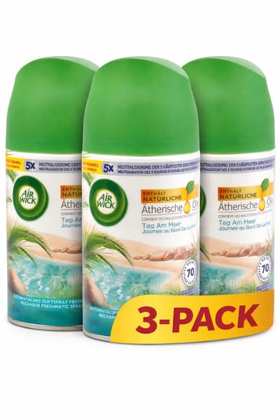 Air Wick FreshMatic 3-pack Tag am Meer – Navulling – Automatische Luchtverfrisser – 3×250 ml