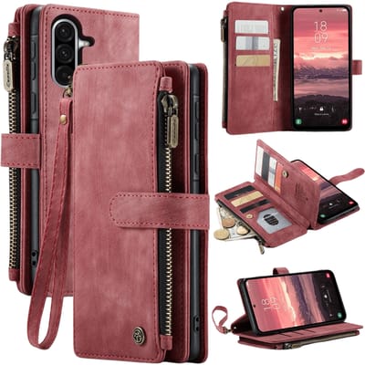 Caseme Samsung Galaxy A56 Vintage Wallet Hoesje Rood