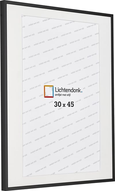Aluminium Wissellijst Zwart met PASSE-PARTOUT – 30 x 45 Fotomaat – Lijstmaat 40x50 – Professional – Helder Acrylite