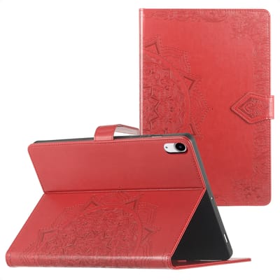 imoshion Tablet Hoes - Geschikt voor Apple iPad 11 2025 A16 / iPad 10e generatie (2022) 10.9 inch - Mandala tablet Bookcase - Rood